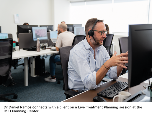 Dr Daniel Ramos connects with a client on a Live Treatment Planning session at the DSD Planning Center